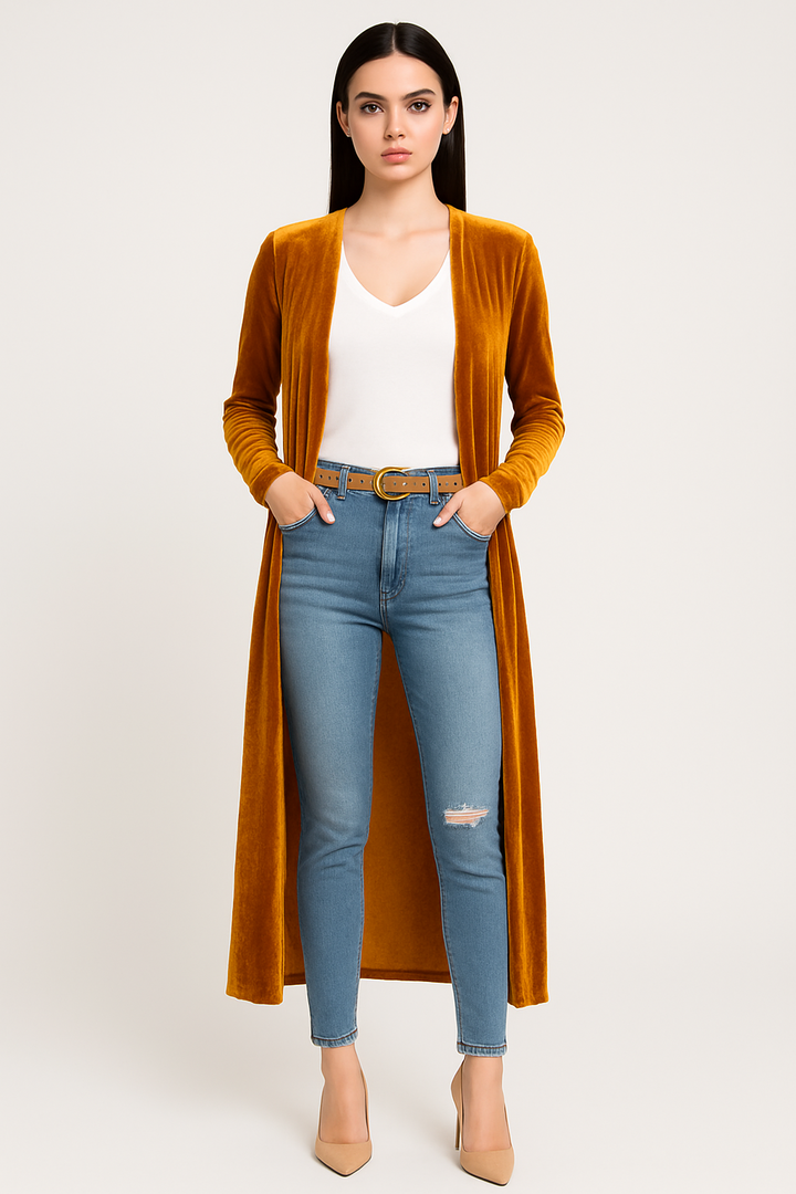 Women's Velvet Duster Cardigan