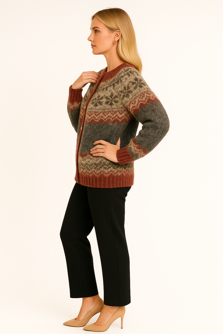 Women's Vintage Knit Button-Up Cardigan