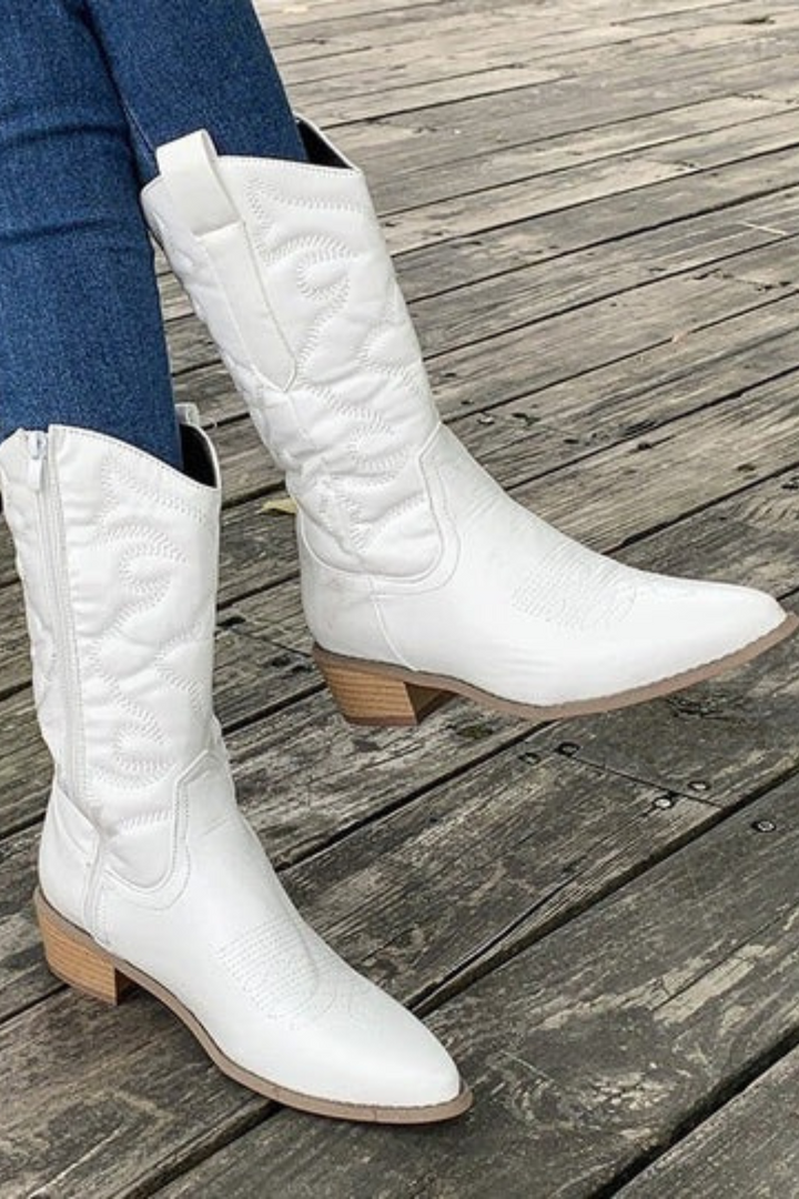 Women’s Western Stitching Mid-Calf Cowboy Boots