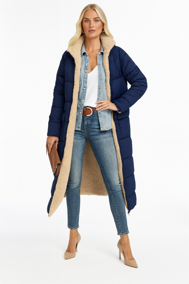 Women's Winter Puffer Trench Coat