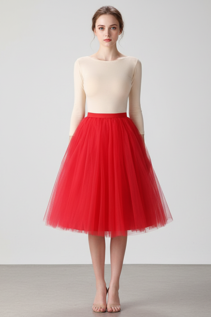 Women’s Classic Tulle Midi Skirt