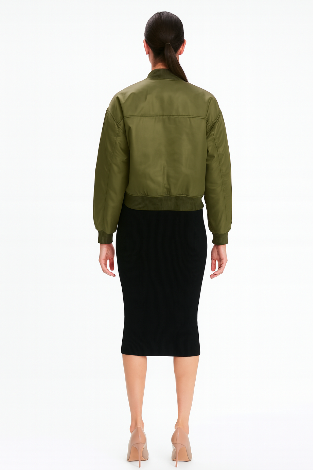Women’s Cropped Zip-Up Utility Jacket with Front Pockets