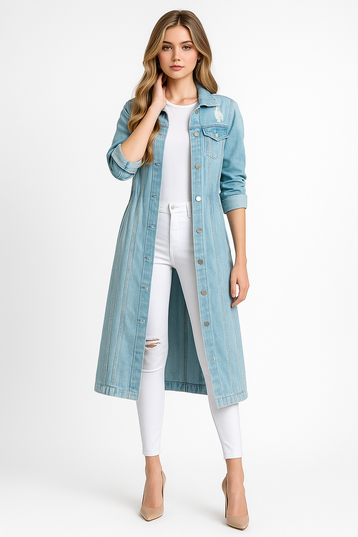 Women's Denim Trench Coat