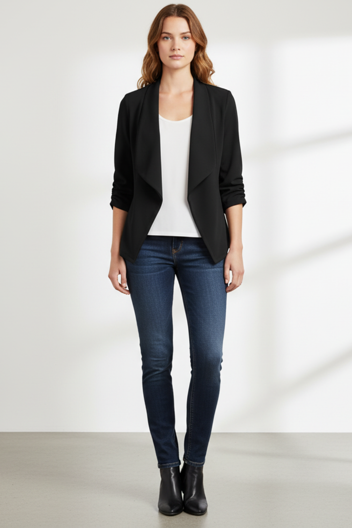 Women’s Draped Open-Front Blazer