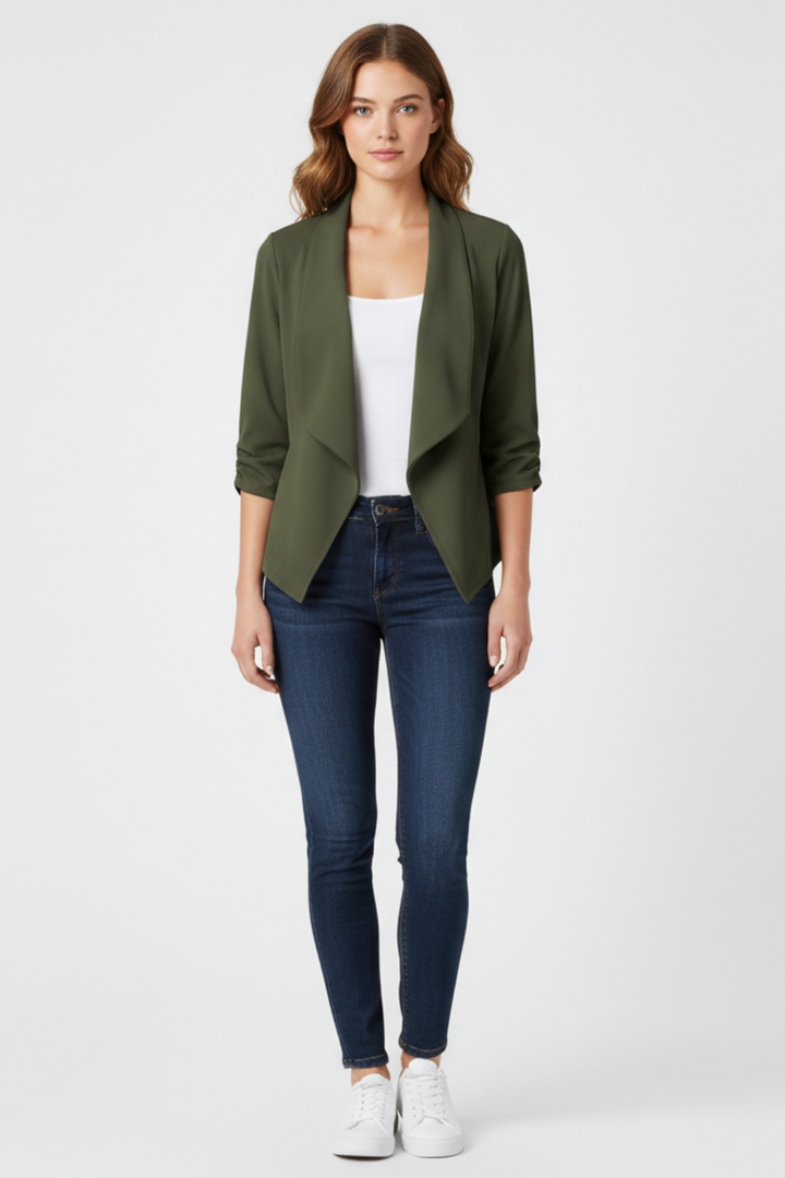Women’s Draped Open-Front Blazer