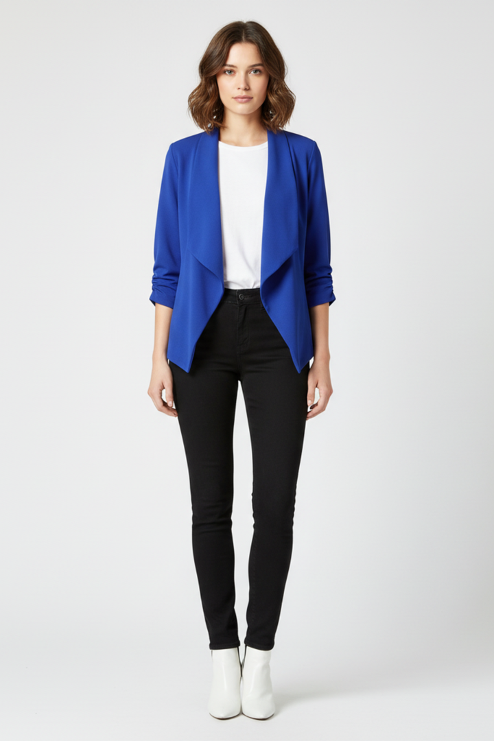 Women’s Draped Open-Front Blazer