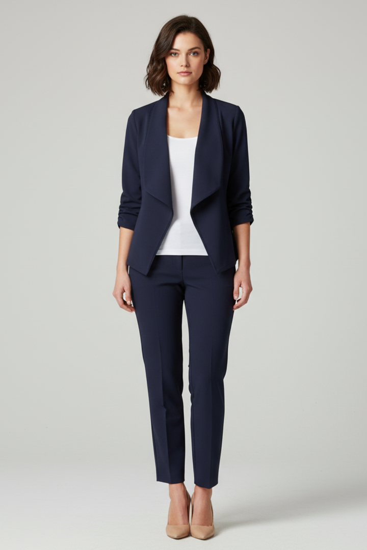 Women’s Draped Open-Front Blazer