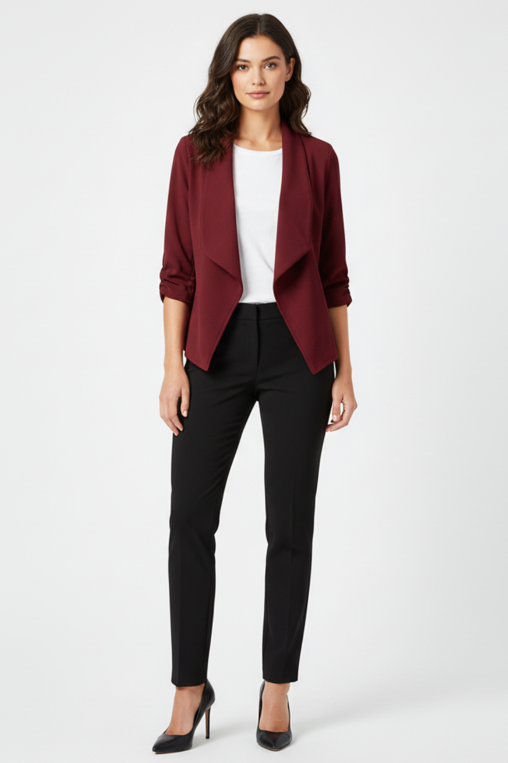 Women’s Draped Open-Front Blazer