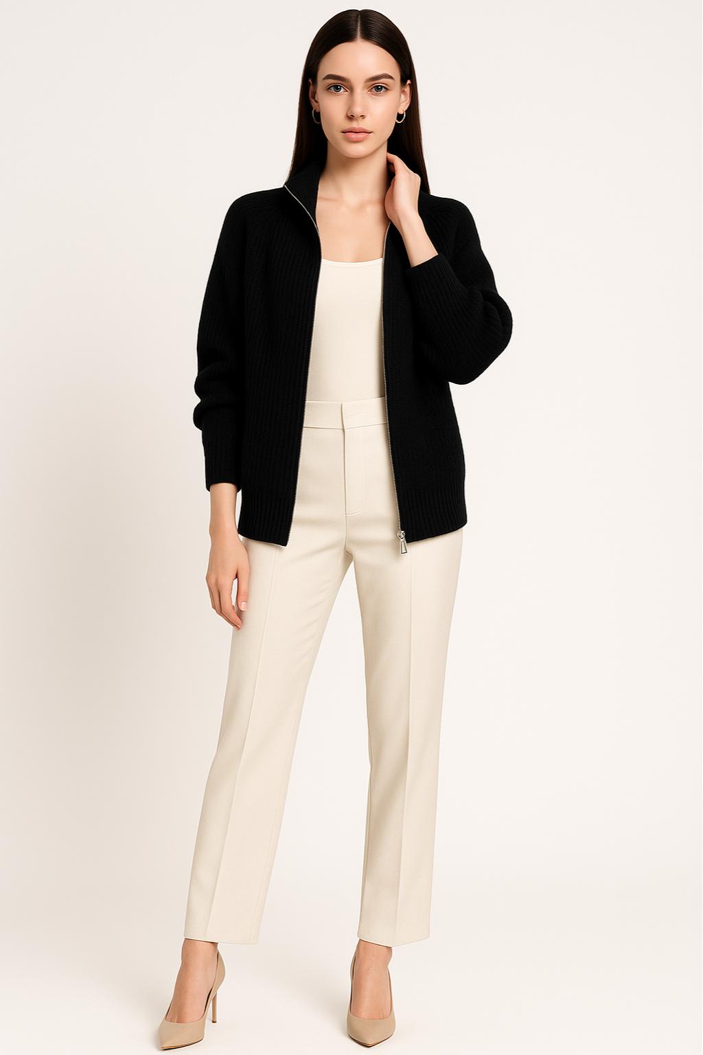 Women’s Easy Zip-Up Knit Cardigan