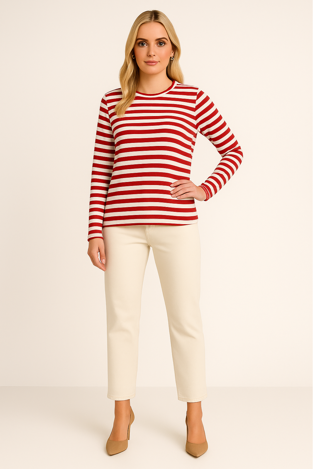 Women’s Elegant Striped Long Sleeve Top