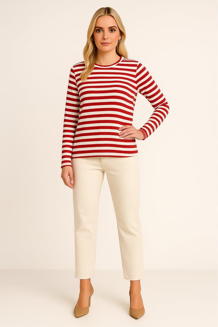 Women’s Elegant Striped Long Sleeve Top