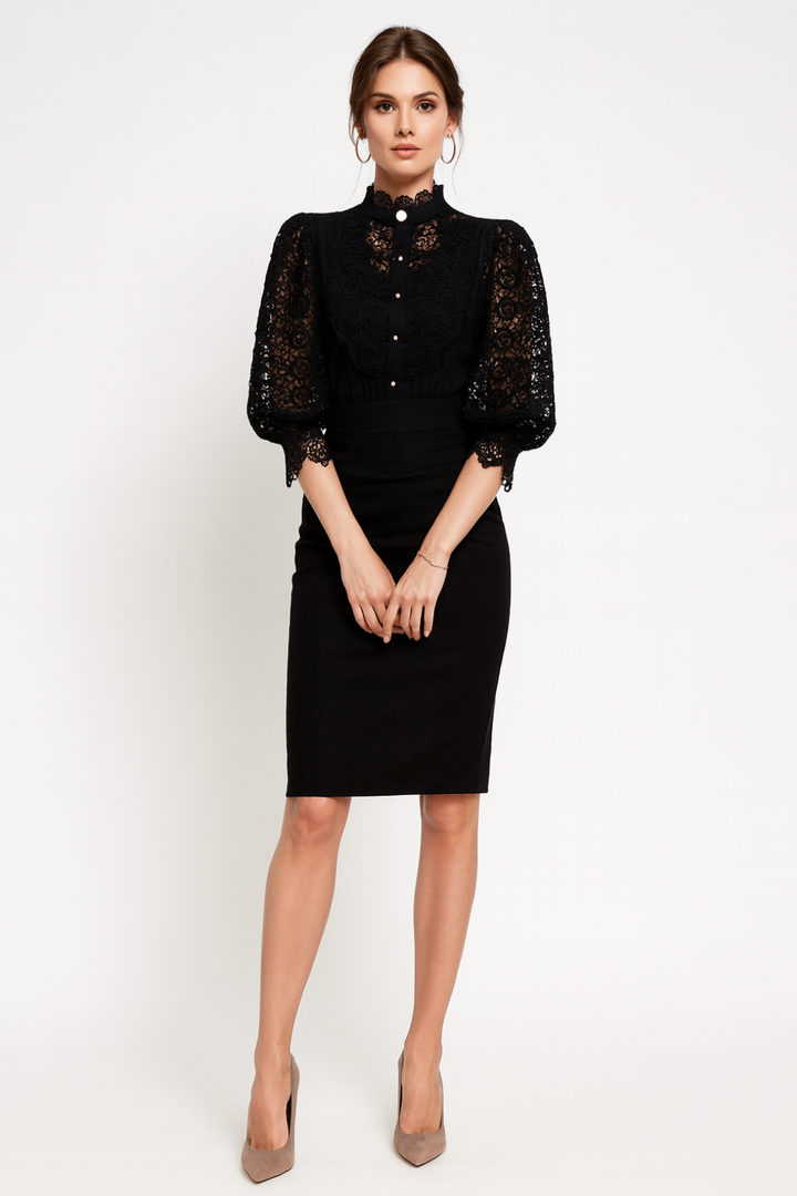 Women’s High Neck Long Sleeve Blouse