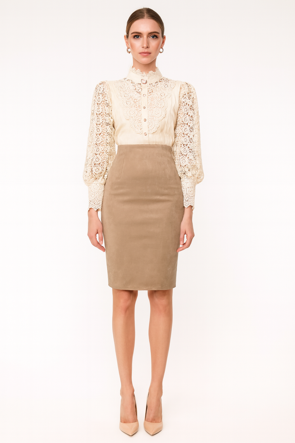 Women’s High Neck Long Sleeve Blouse