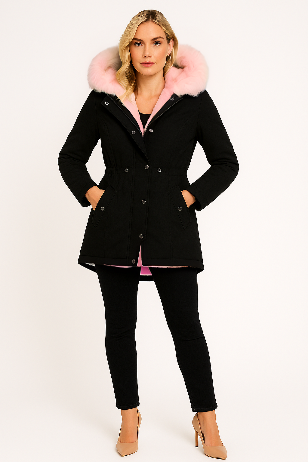 Women’s Hooded Parka Jacket with Faux Fur Lining