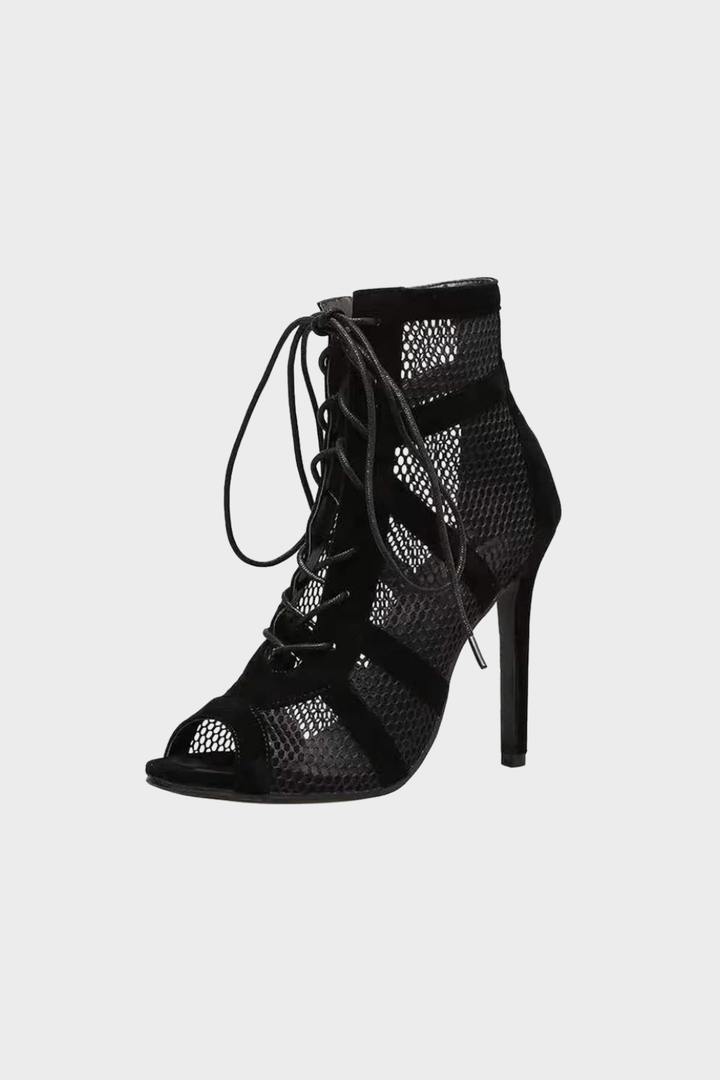 Women’s Lace-Up Mesh Stiletto Sandals