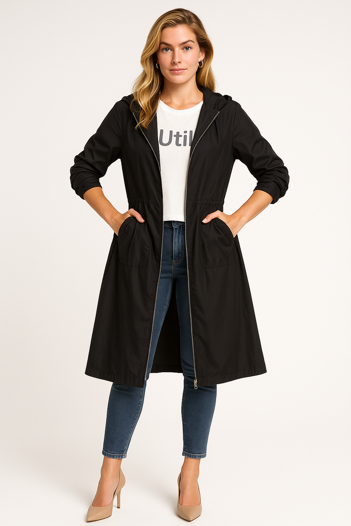 Women’s Long Rain Jacket with Hood
