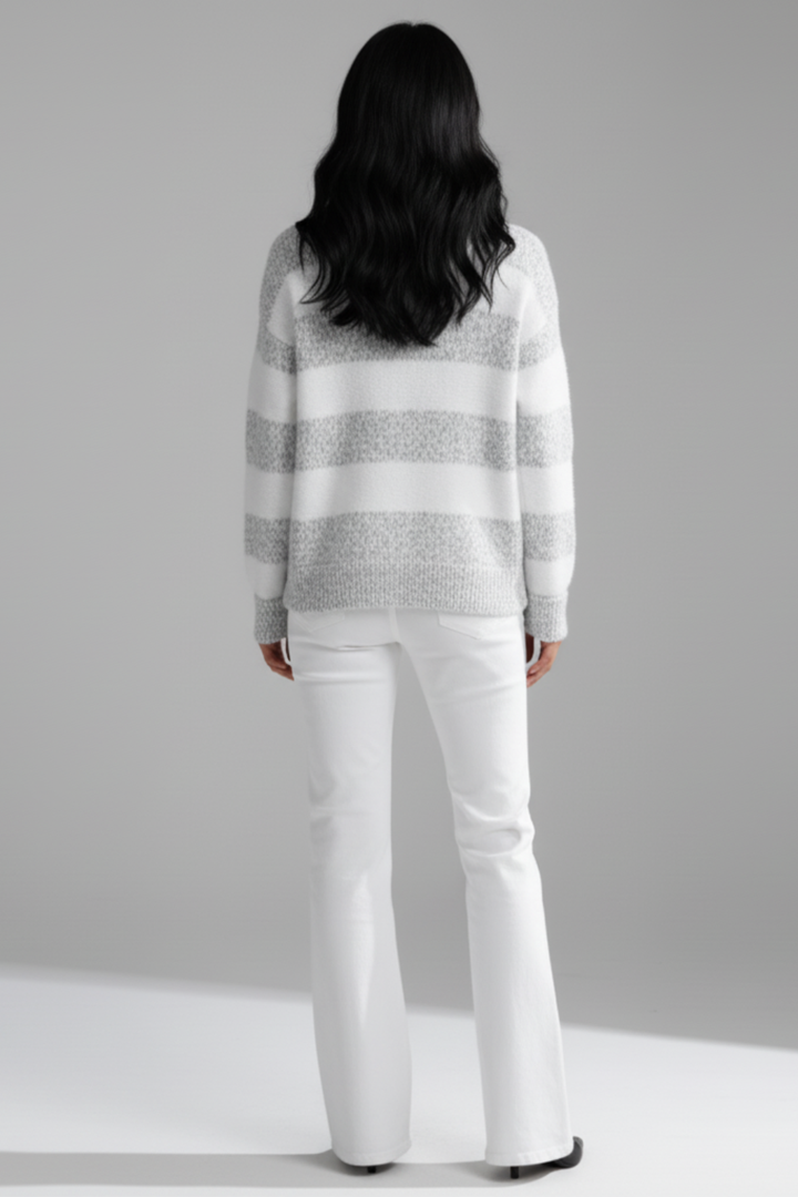 Women’s Striped Cozy Turtleneck Sweater