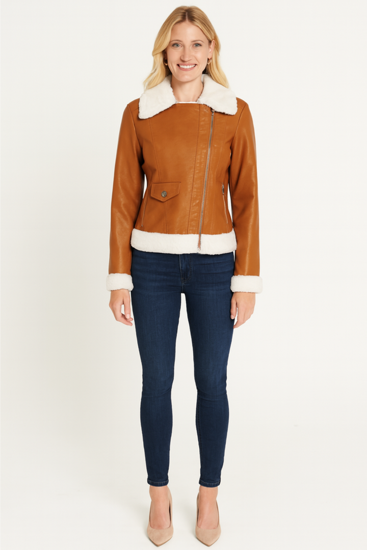Women’s Structured Faux Leather Jacket