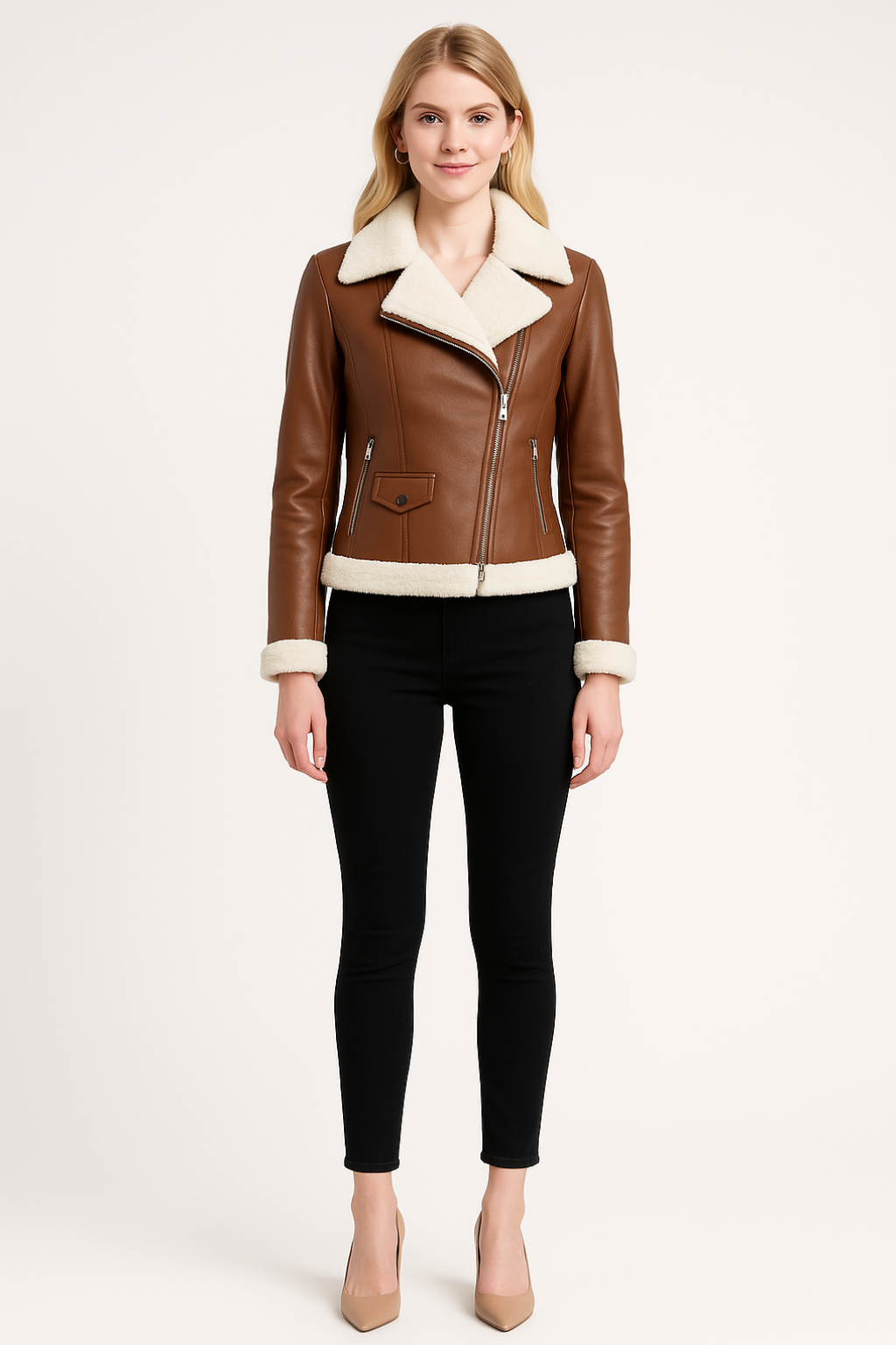 Women’s Structured Faux Leather Jacket
