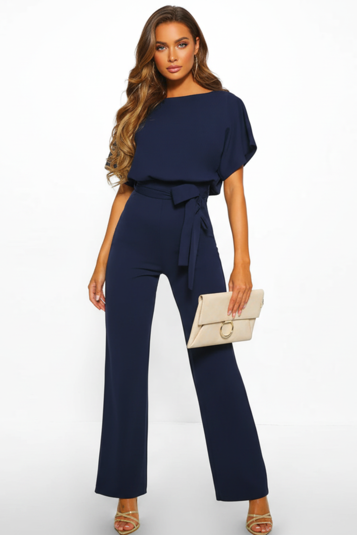 Women’s Stylish Sleeveless Jumpsuit with Waist Accents