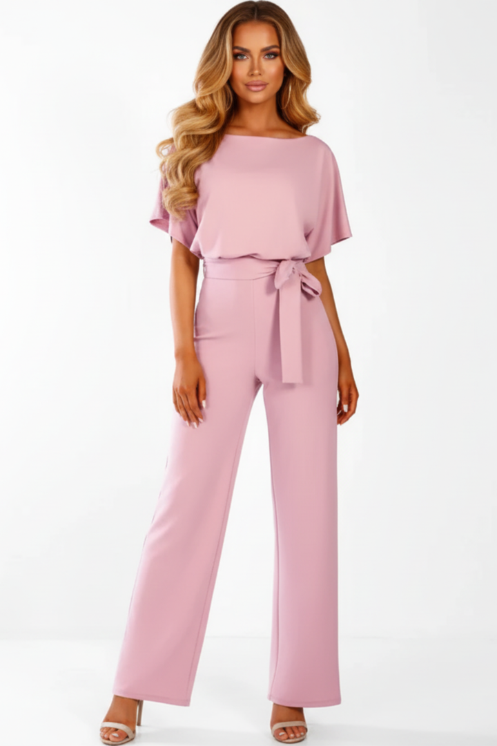 Women’s Stylish Sleeveless Jumpsuit with Waist Accents