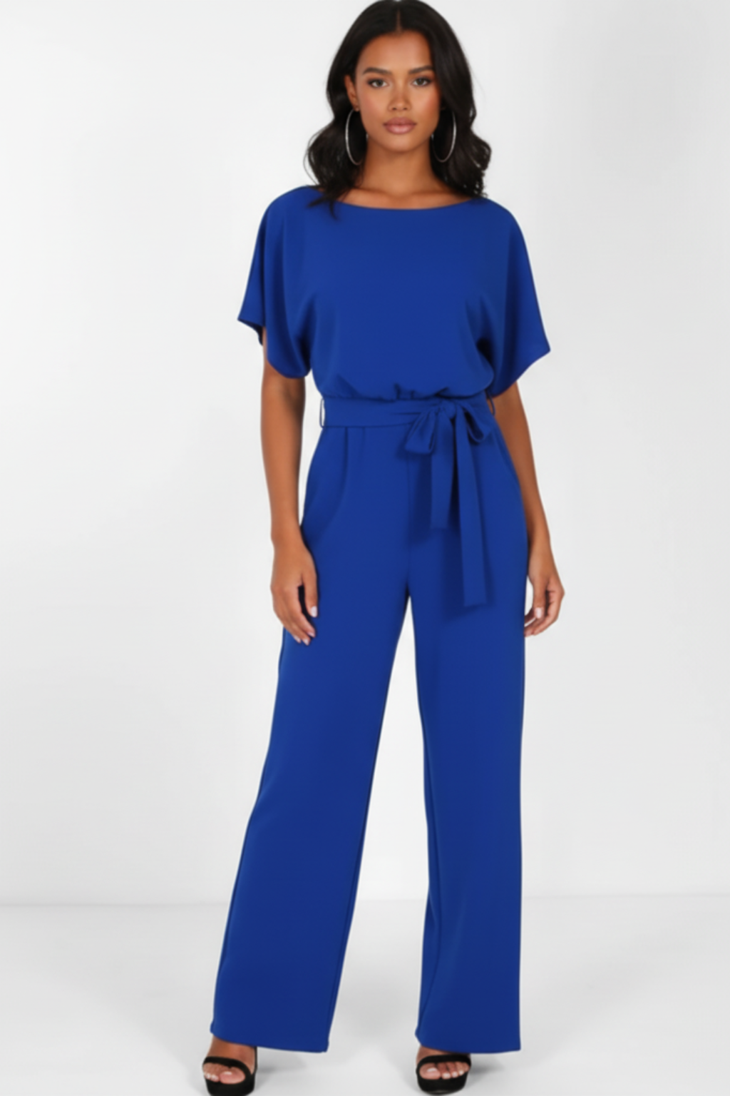 Women’s Stylish Sleeveless Jumpsuit with Waist Accents