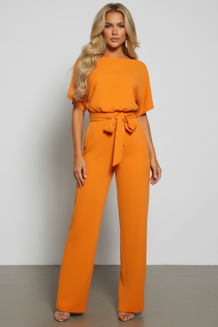 Women’s Stylish Sleeveless Jumpsuit with Waist Accents