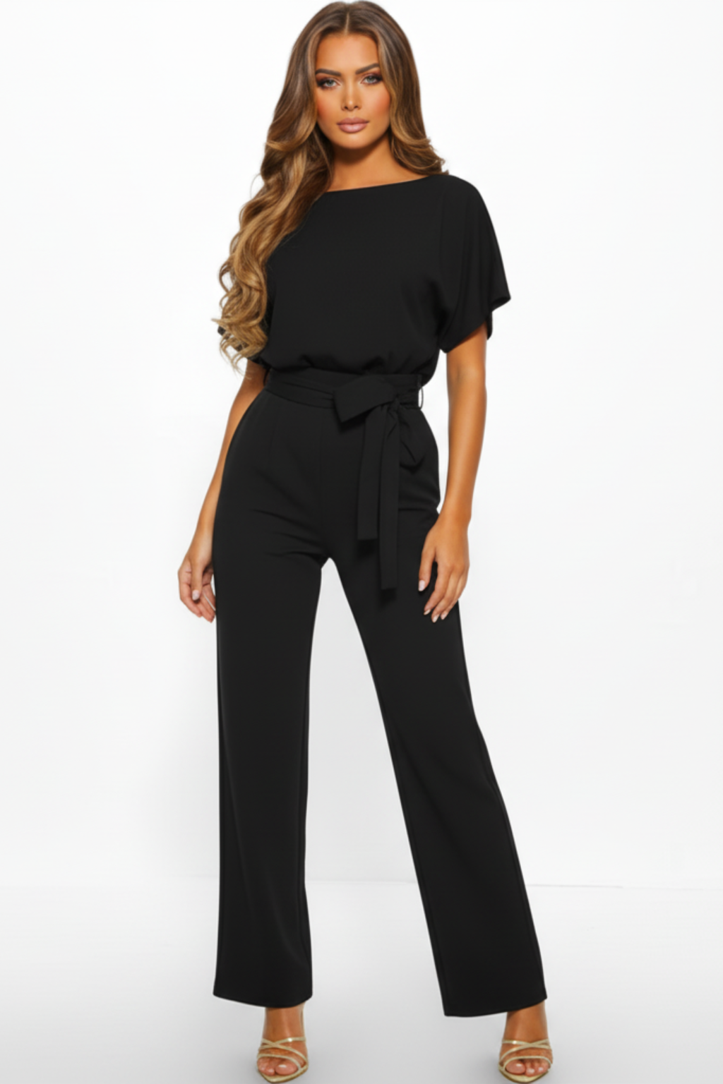 Women’s Stylish Sleeveless Jumpsuit with Waist Accents