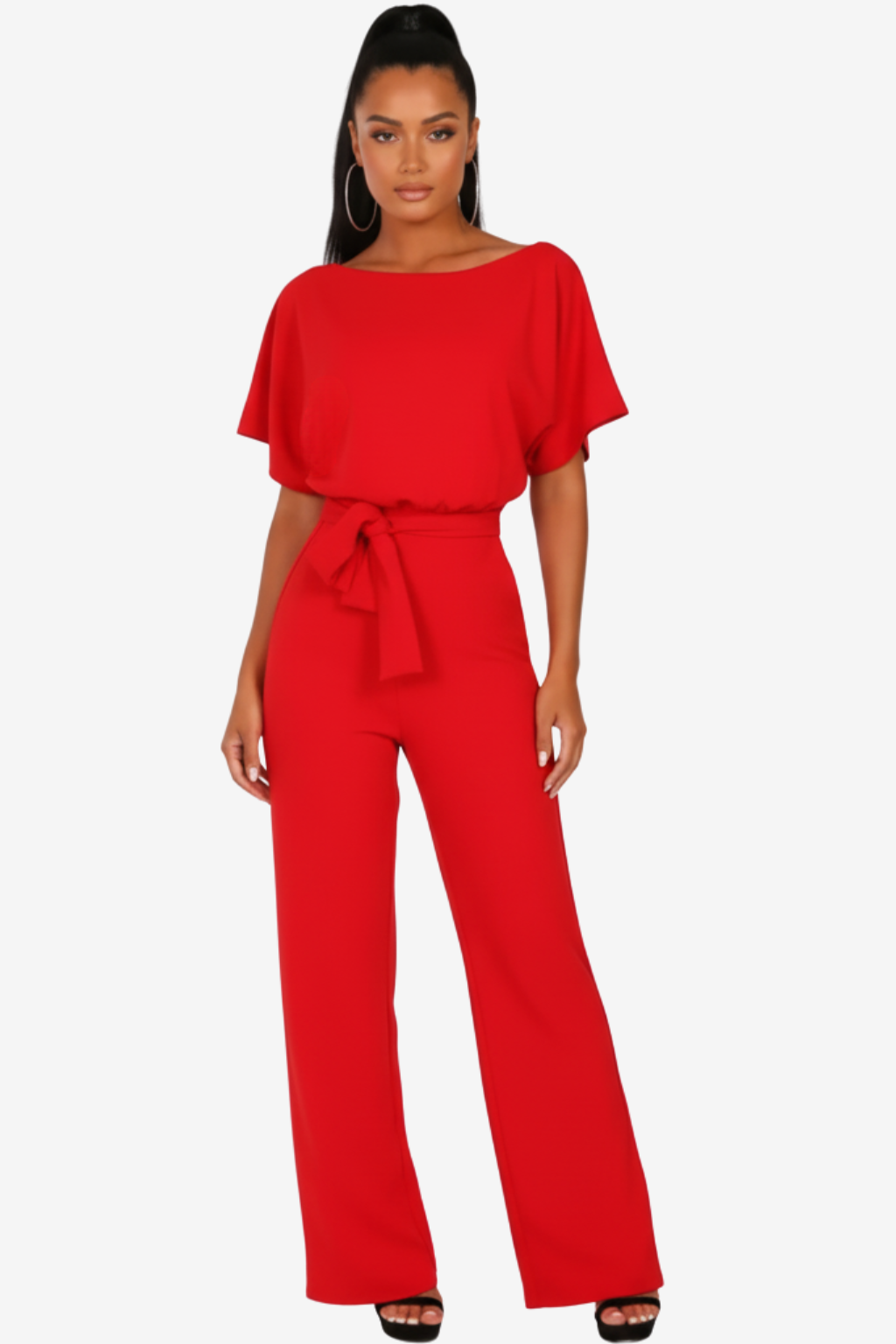 Women’s Stylish Sleeveless Jumpsuit with Waist Accents