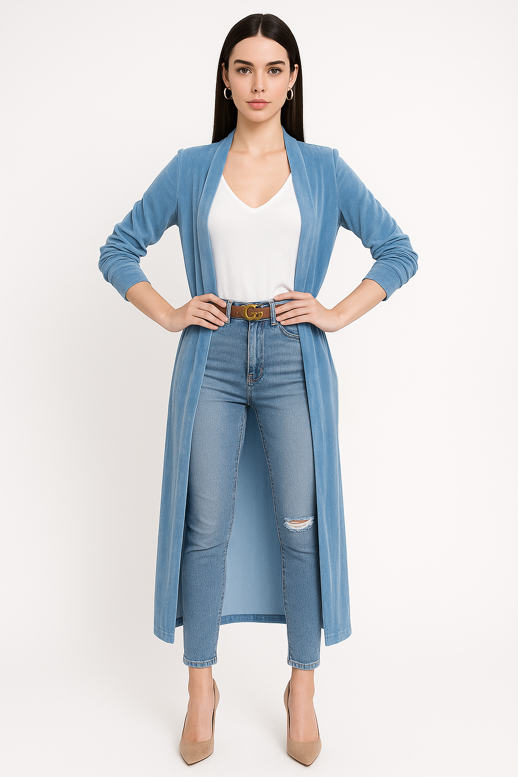 Women's Velvet Duster Cardigan