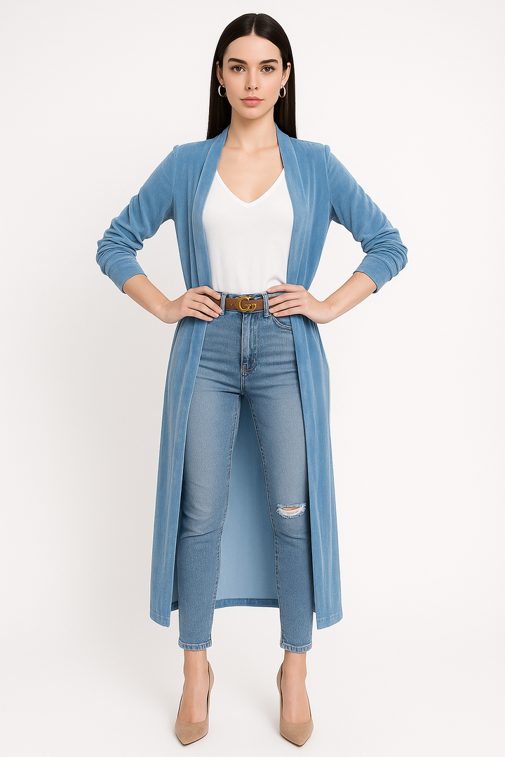 Women's Velvet Duster Cardigan