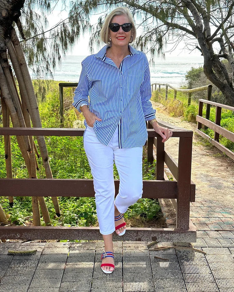 Billie - Striped Button-Up Shirt