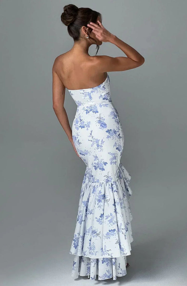 Kiara - Strapless Cascade Maxi Dress