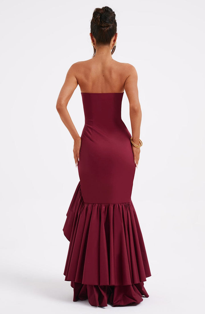 Kiara - Strapless Cascade Maxi Dress