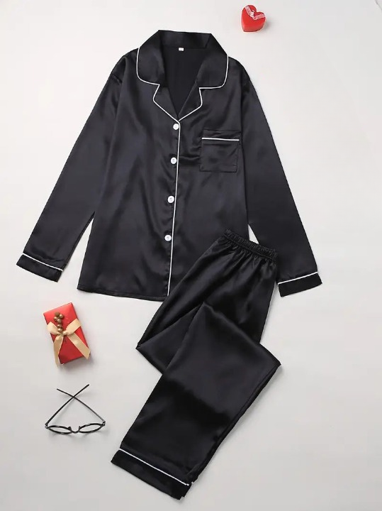 Maribeth - Casual Two-Piece Silk Sleepwear Set