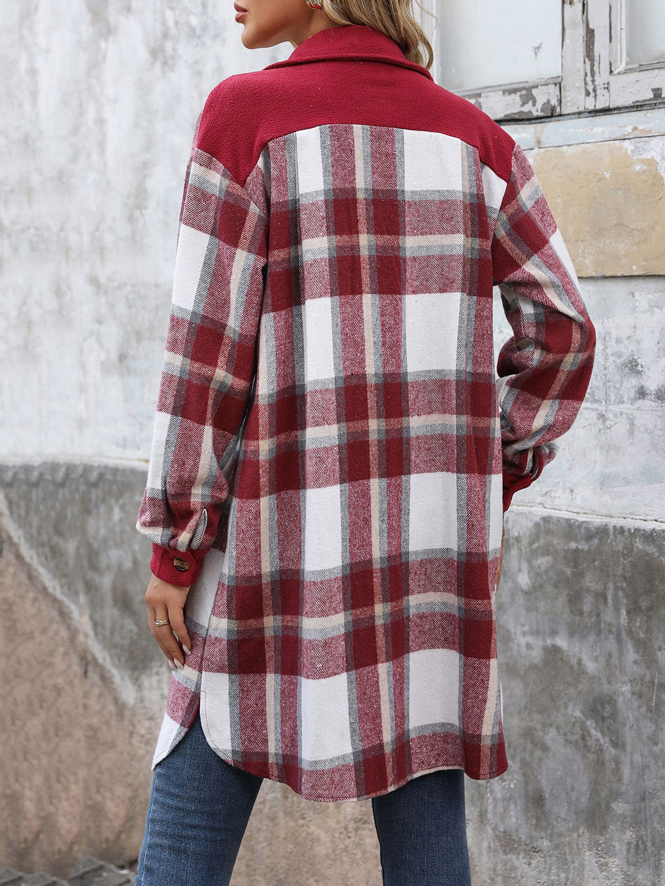 Natasha - Plaid Button-Up Jacket