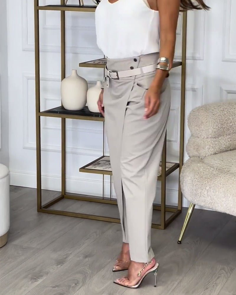 Bree - Patchwork Pants with Belt