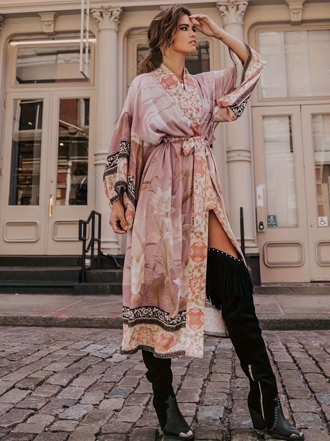 Isa - Floral Print Kimono