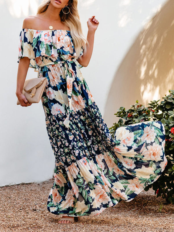 Ava - Maxi Dress with Floral Print and Ruffled Details