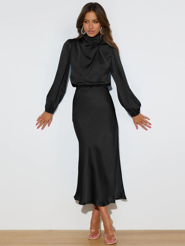 Jocelyn - High Neck Maxi Dress with Long Sleeves