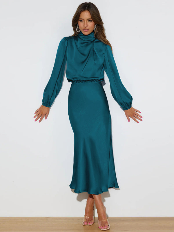 Jocelyn - High Neck Maxi Dress with Long Sleeves