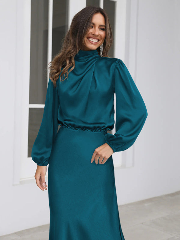 Jocelyn - High Neck Maxi Dress with Long Sleeves