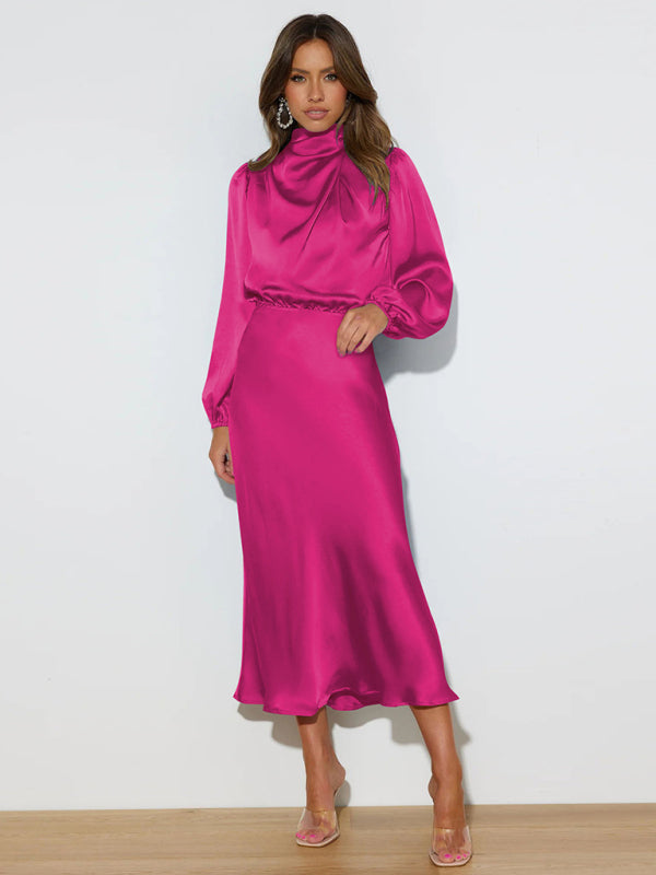 Jocelyn - High Neck Maxi Dress with Long Sleeves