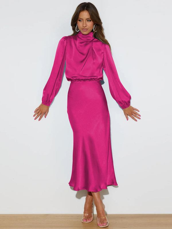 Jocelyn - High Neck Maxi Dress with Long Sleeves