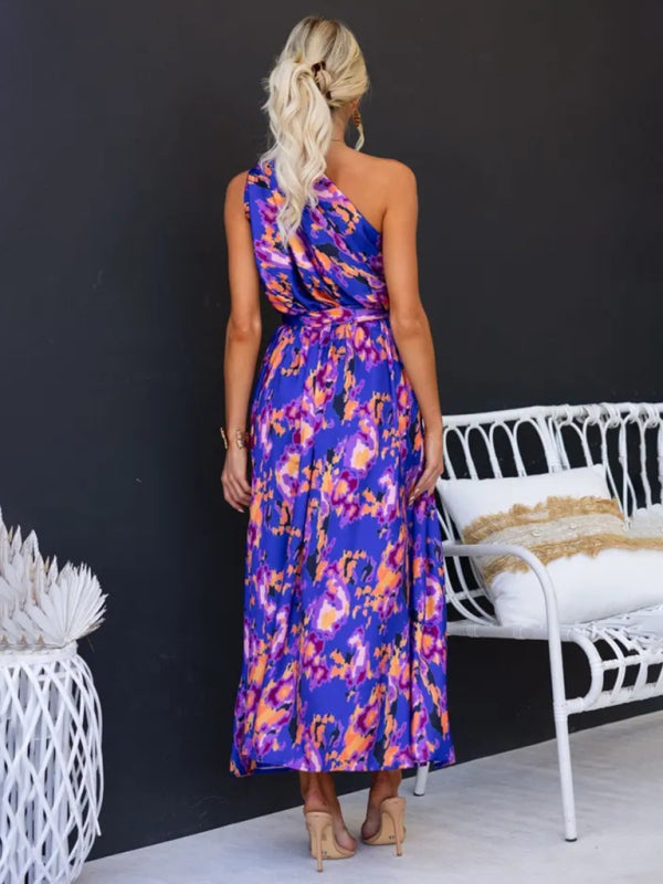 Amelie - One Shoulder Maxi Dress with Slim Waist and Backless Design