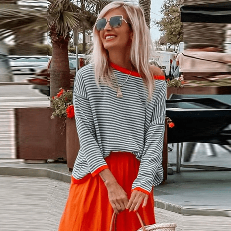 Eva - Soft Striped Pullover Sweater