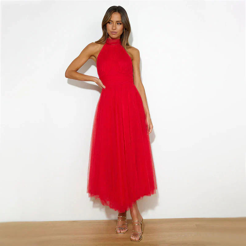 Alyssa - Halter Neck Midi Dress